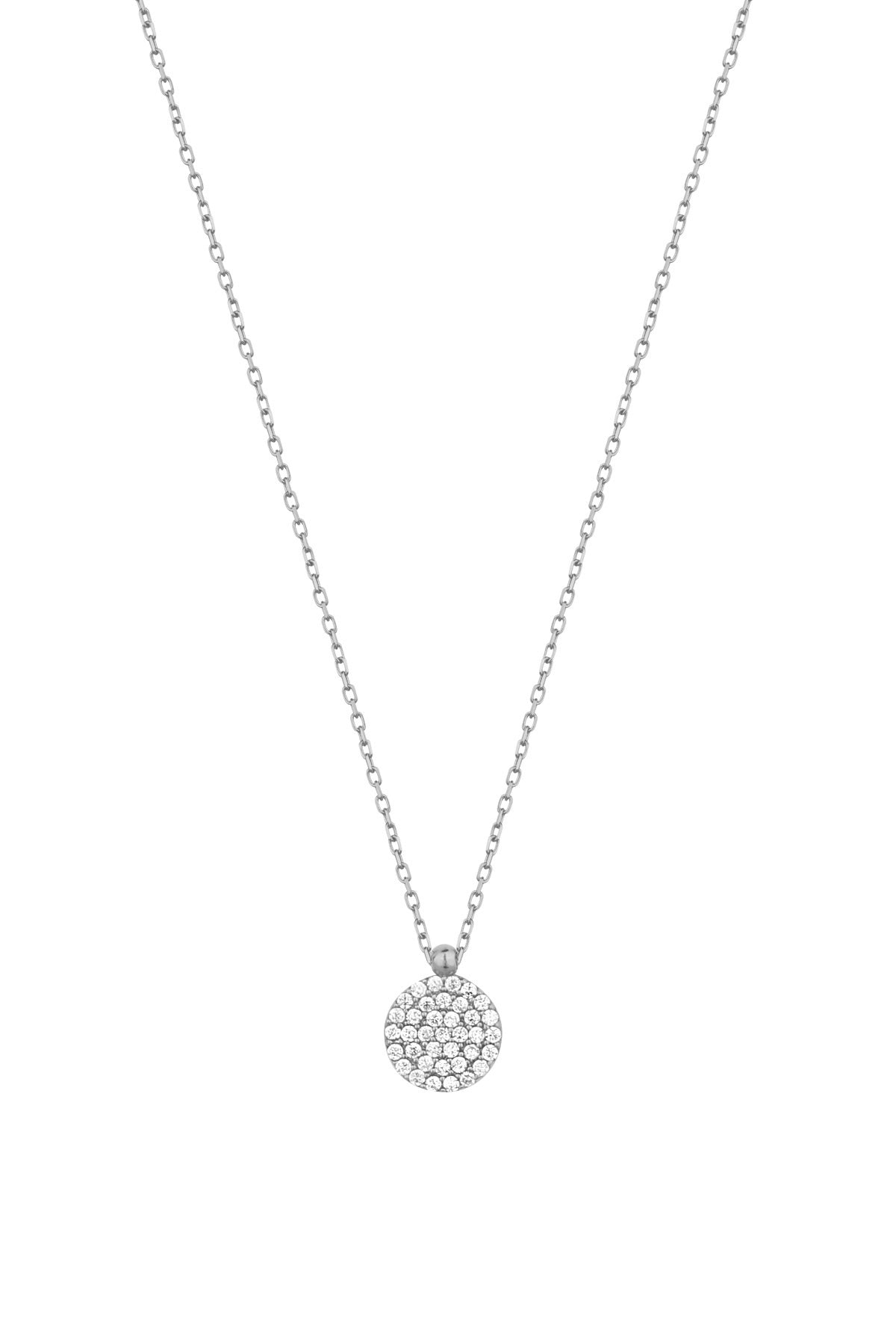 Beyaz Taş Detaylı 925 Gümüş Kolye – Minimal Tasarım GOLD-Rhodium