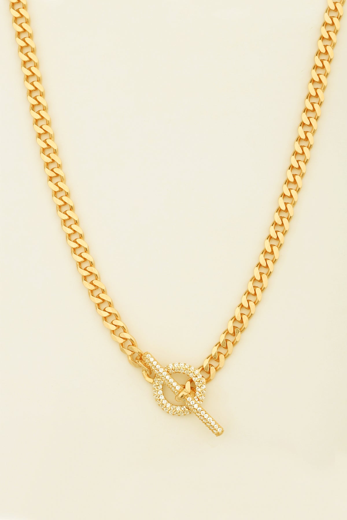 Beyaz Taş Detaylı Gemici Düğümü 925 Gümüş Choker ROSE-Gold
