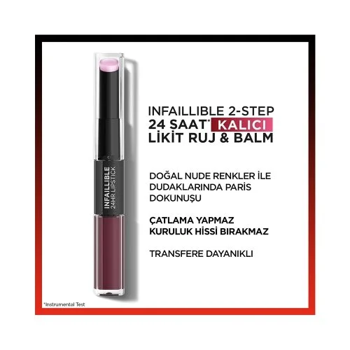 L’Oréal Paris Infaillible 2-Step 24 Saat Kalıcı Likit Ruj & Balm - 302 Rose Eternite