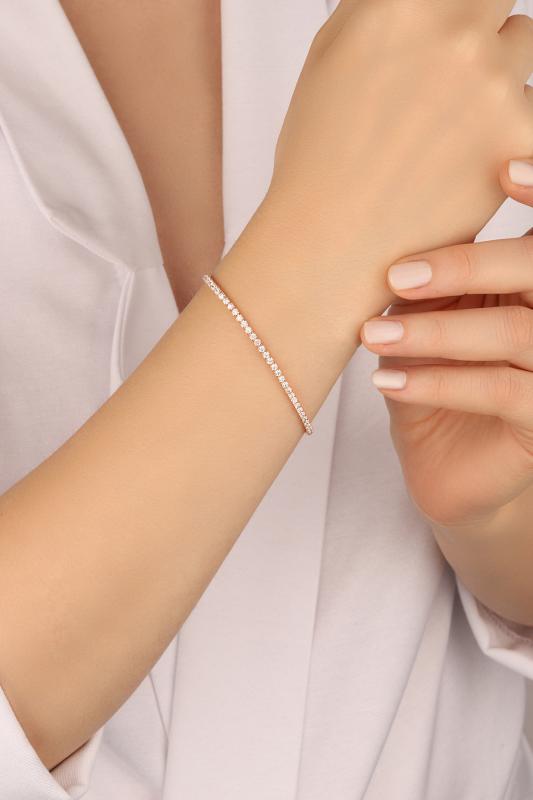 1,5 mm Taşlı Gümüş Suyolu Bileklik