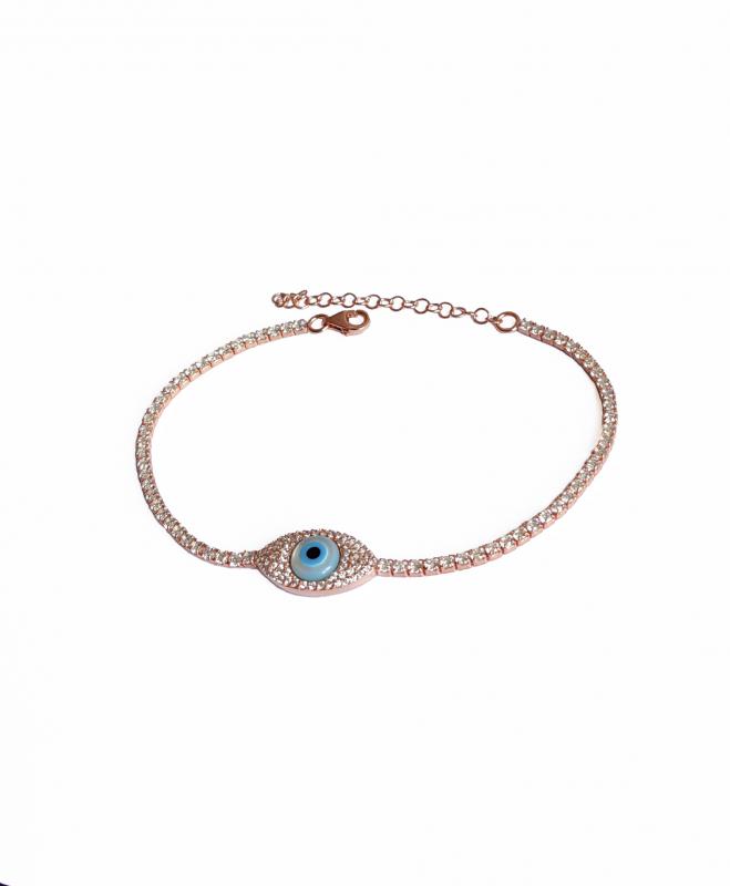 2 mm Suyolu Zincirli Opal Göz Gümüş Bileklik