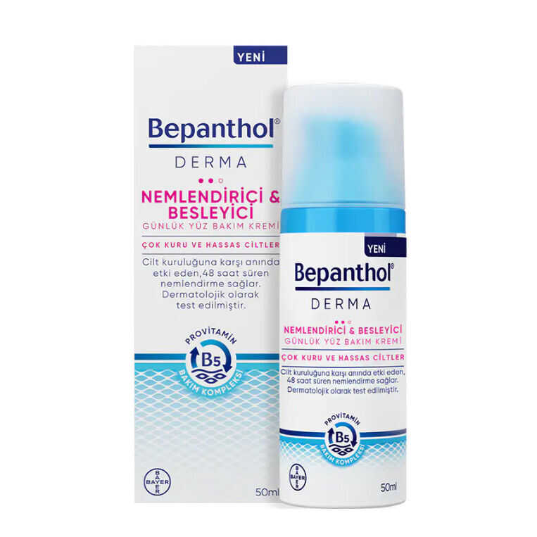 Bepanthol%20Derma%20Nemlendirici%20Besleyici%20Çok%20Kuru%20Hassas%20Ciltler%20Günlük%20Yüz%20Bakım%20Kremi%2050%20ml