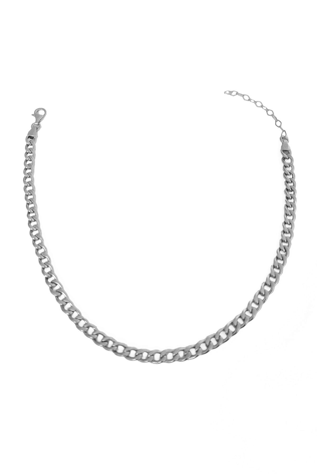 Taşsız Gümüş Gurmet Zincir Model Choker Kolye