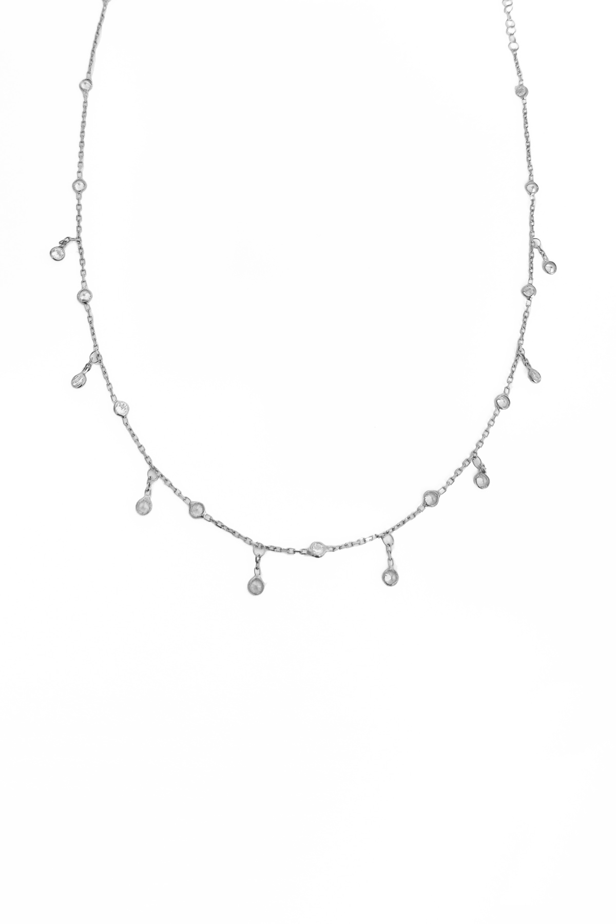 Sarkık Tifani Taşlı Gümüş Choker Kolye