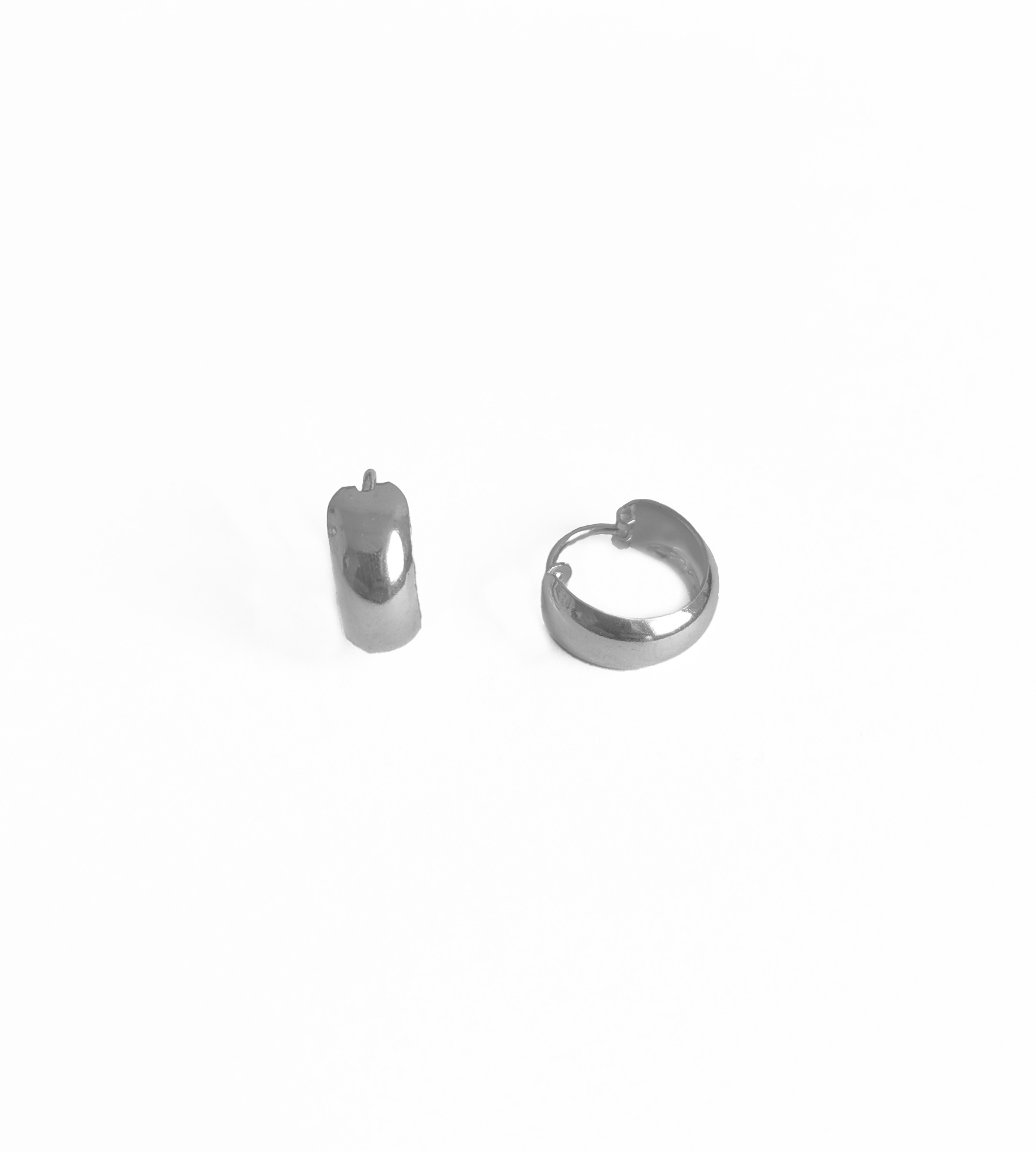 Taşsız Gümüş Tombul Halka Küpe - Rose Renk