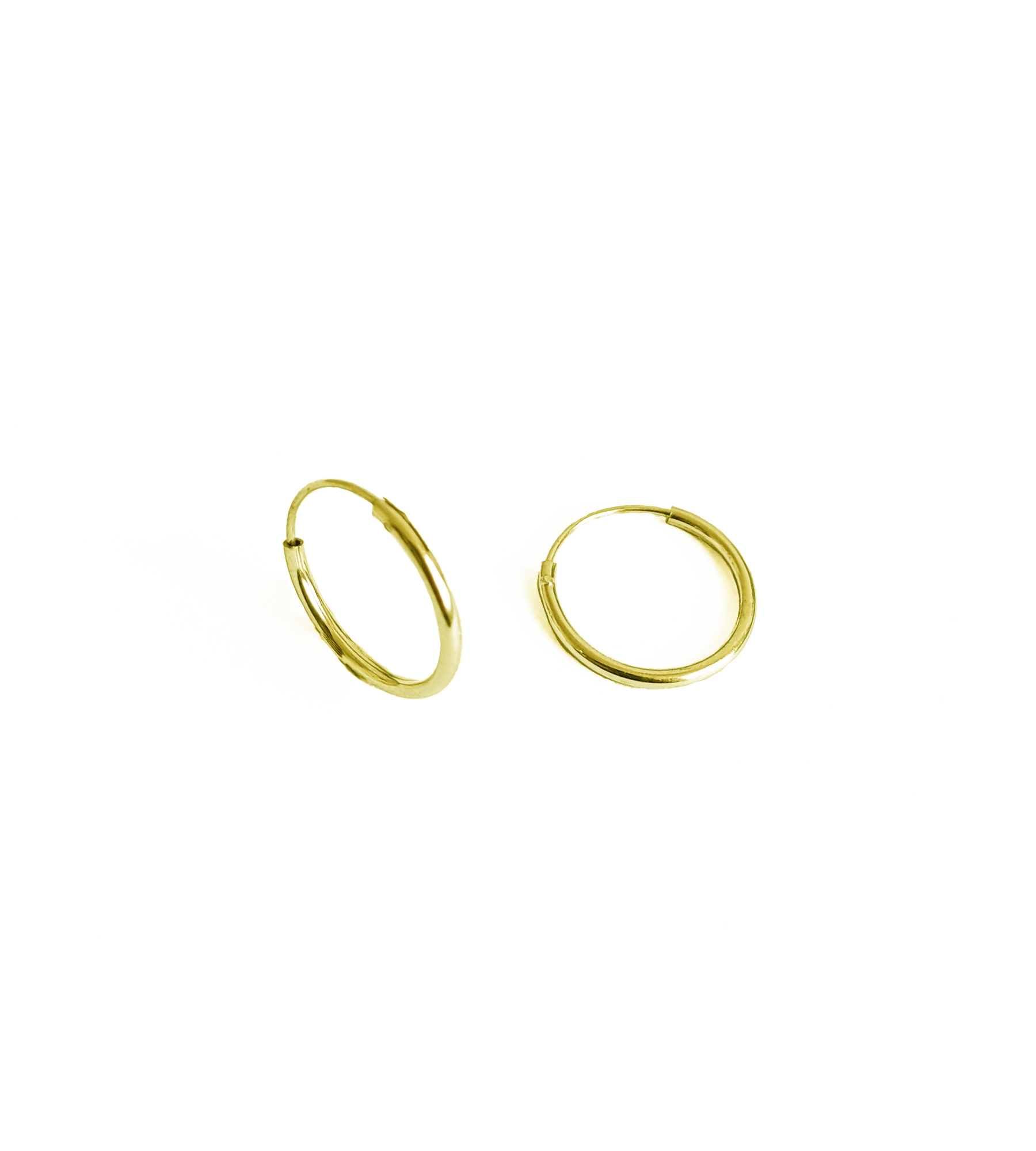 Tel İşçiliği Yuvarlak Gümüş Küpe - Gold Renk