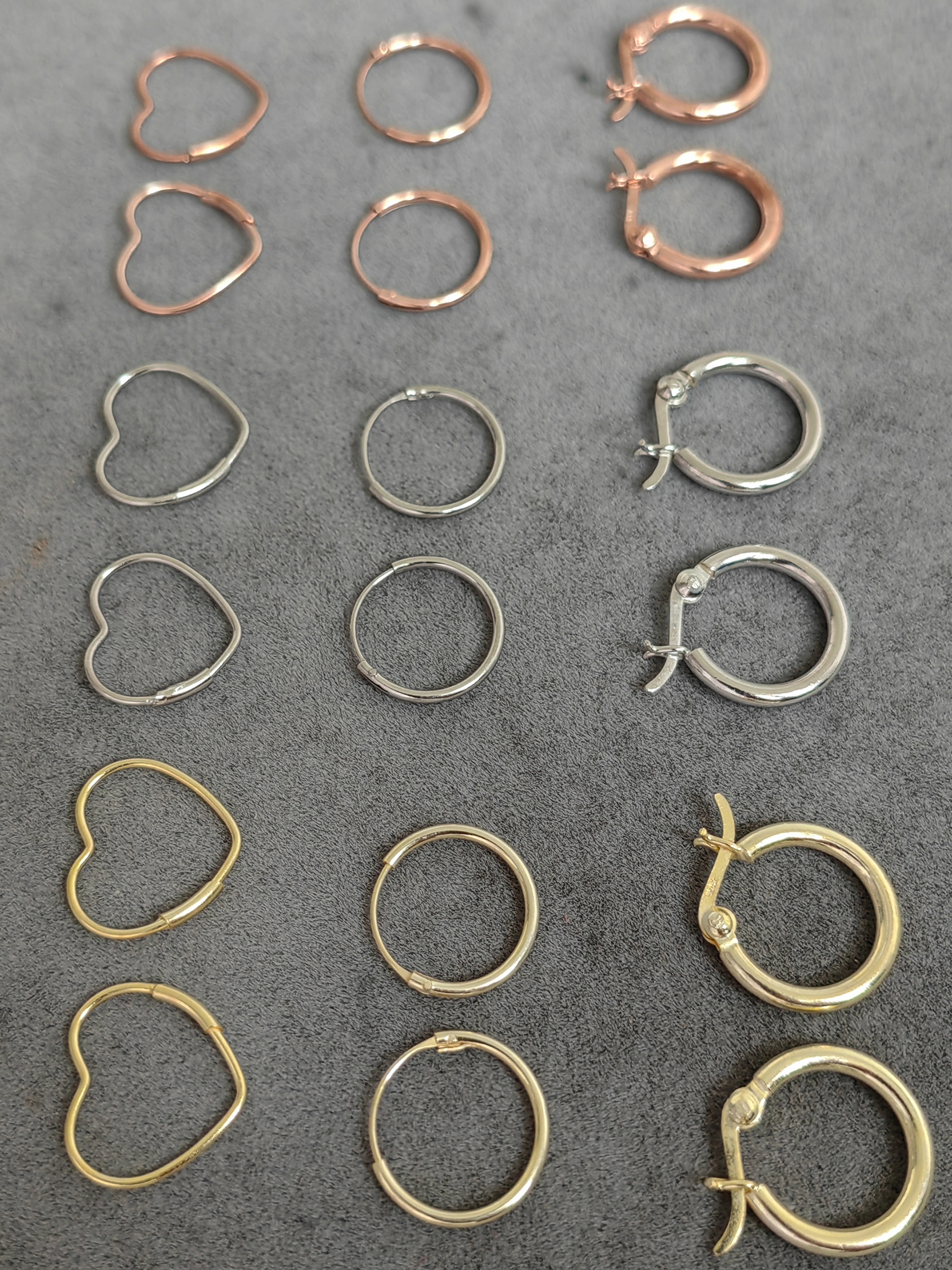 Tel İşçiliği Yuvarlak Gümüş Küpe - Gold Renk
