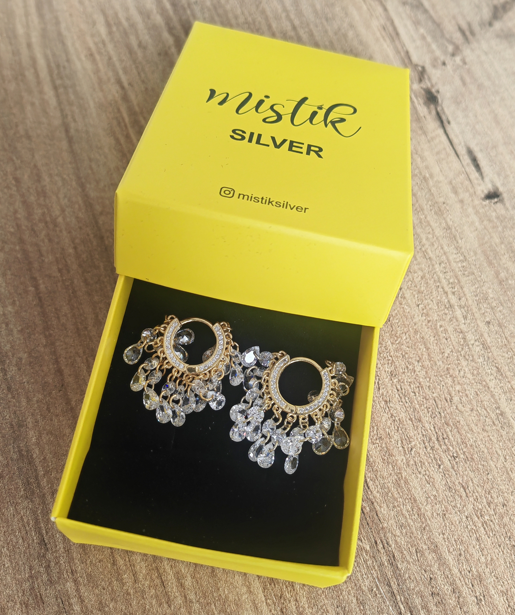 Çok Taşlı Sallantılı Gümüş Küpe | 925 Ayar Şık ve Göz Alıcı Kadın Küpesi - Rose Renk