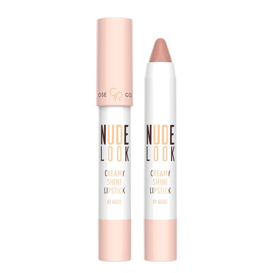 Golden Rose Nude Look Creamy Shine Lipstick Ruj 01