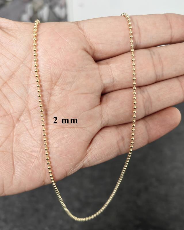 Top Zincir 14 Ayar Gerçek Altın Zincir Kolye - Kalınlık: 2.50 mm (585 Damgalı)