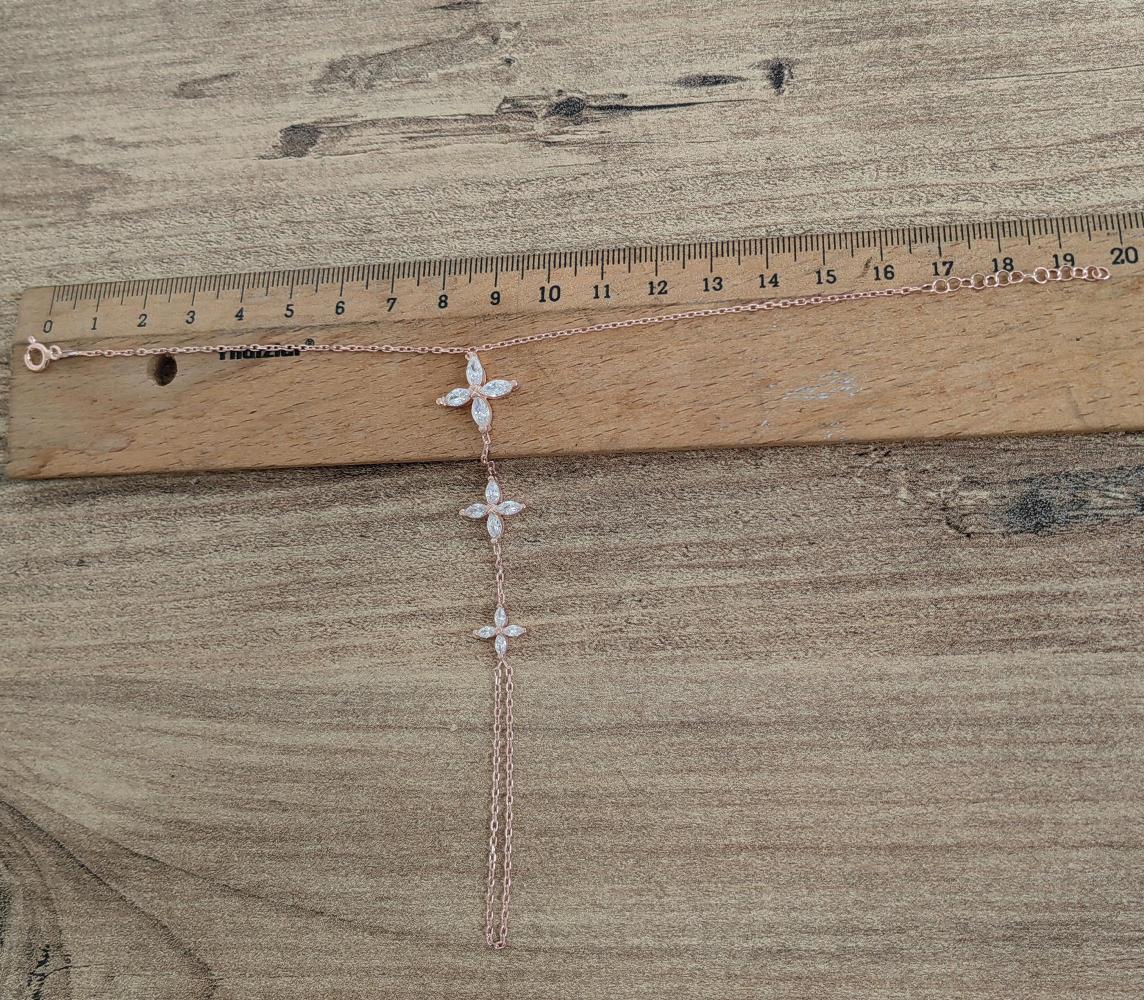3’lü Papatya Modeli Gümüş Şahmeran Bileklik