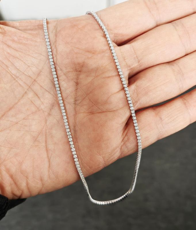 1,5 mm Taşlı Gümüş Suyolu Choker Kolye