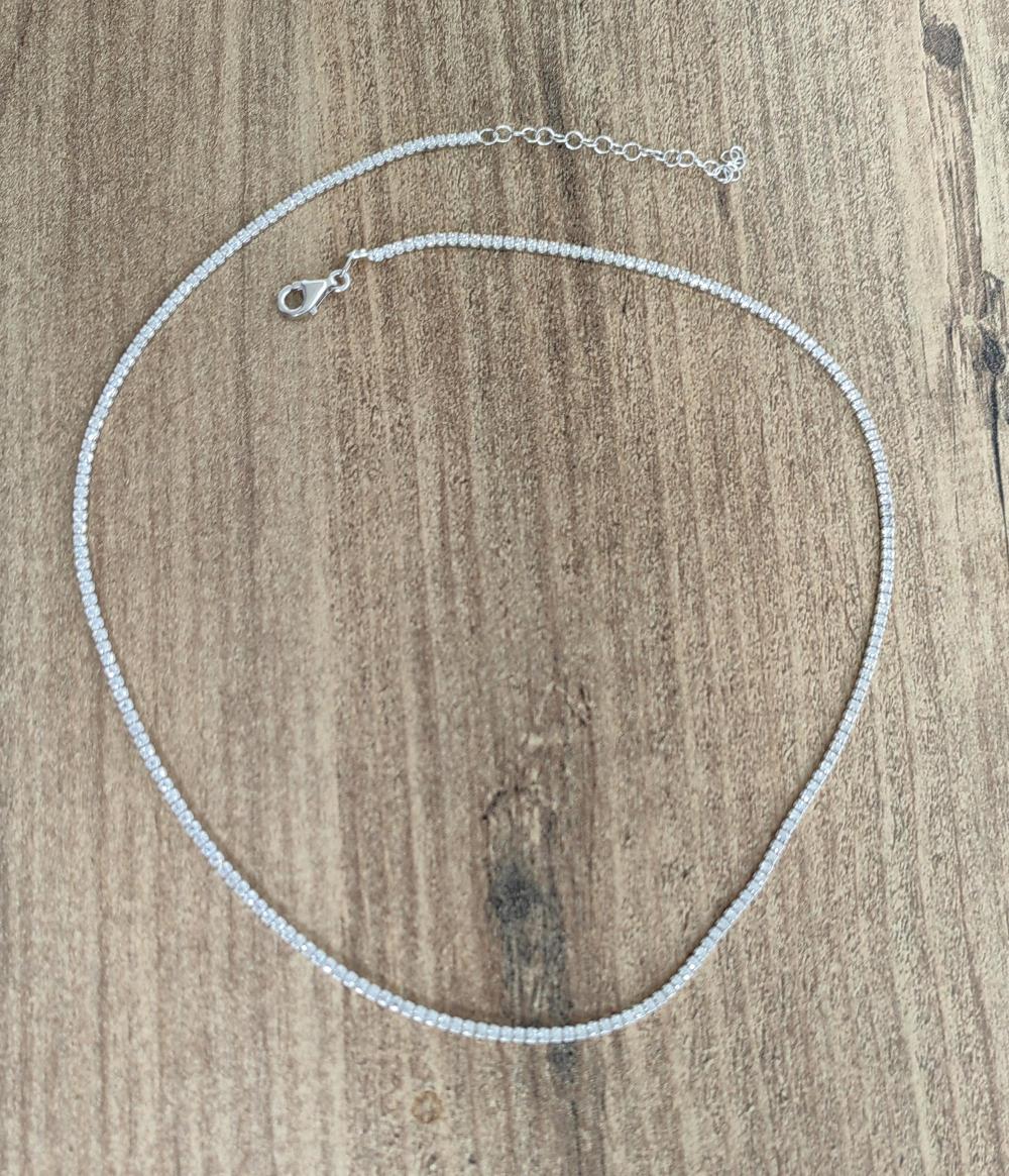 1,5 mm Taşlı Gümüş Suyolu Choker Kolye