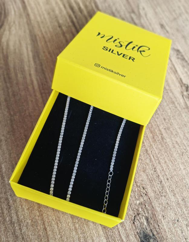 1,5 mm Taşlı Gümüş Suyolu Choker Kolye