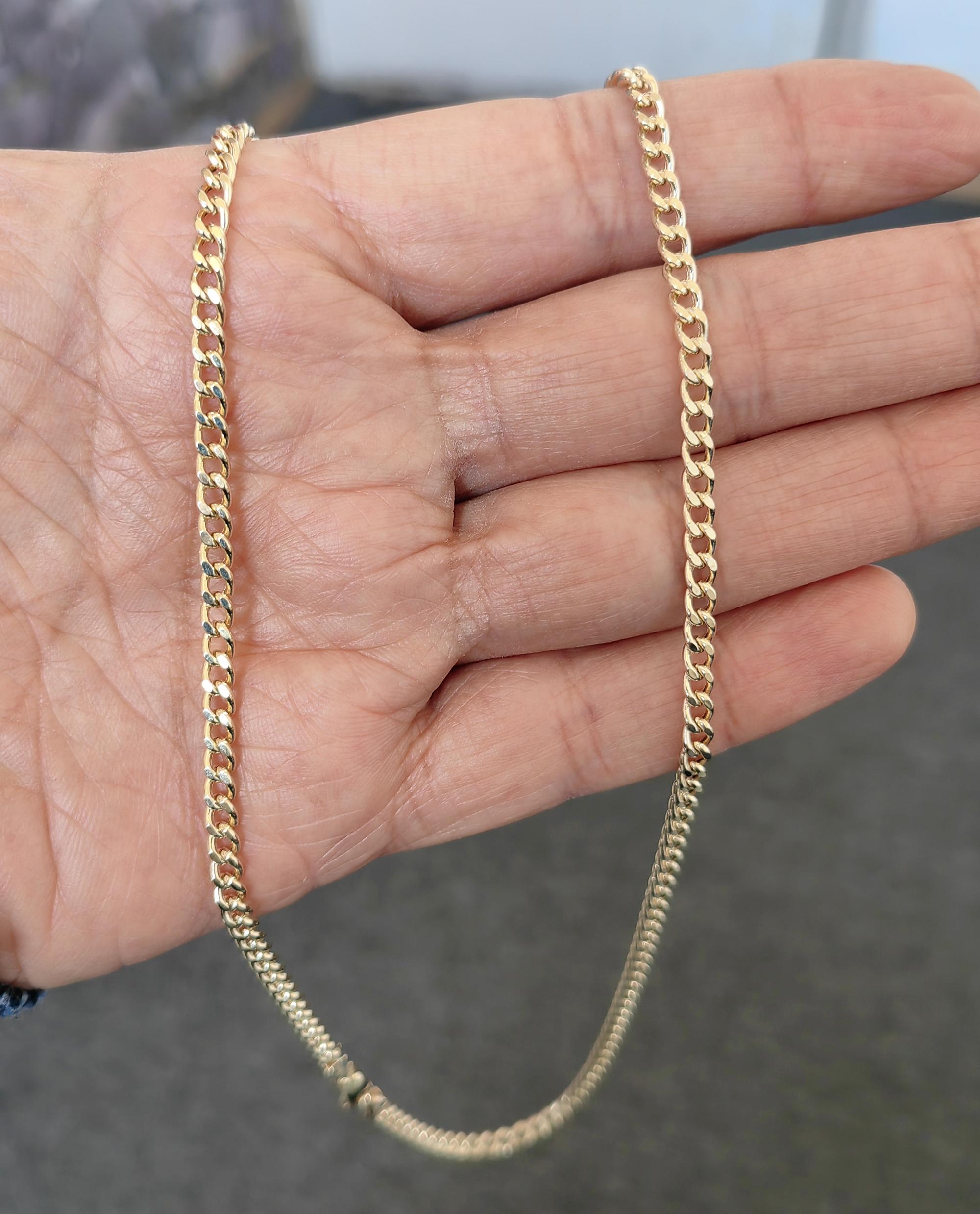 İçi Boş Gurmet - 14 Ayar Gerçek Altın Zincir Kolye - Kalınlık 3.95 mm (585 Damgalı)