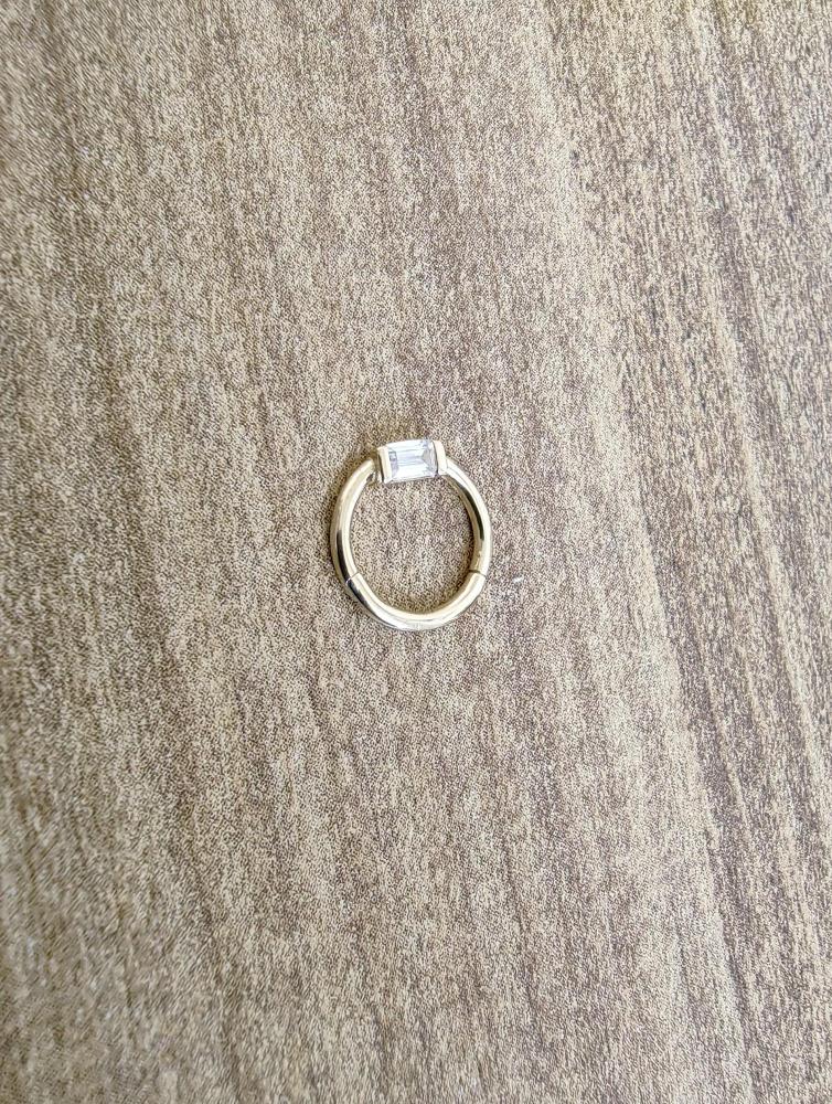 Baget Tek Taşlı 14 K Altın Helix Piercing (585 Damgalı)