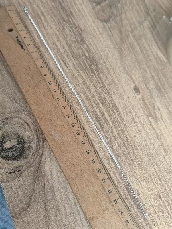 1,5 mm Beyaz Zirkon Taşlı Gümüş Suyolu Halhal