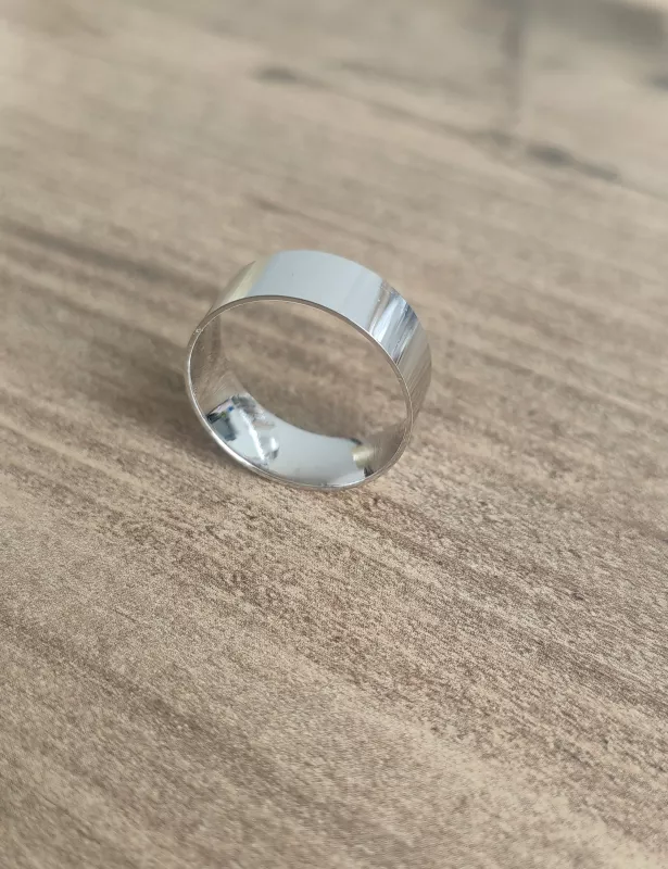 Gümüş Erkek Alyans Yüzük Düz Yüzey Oval
