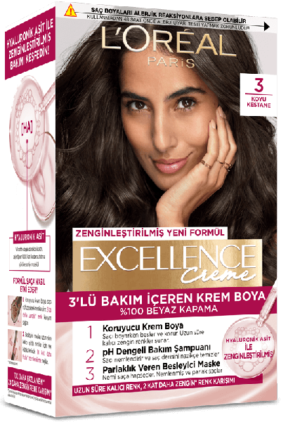 Loreal Paris Excellence Creme Saç Boyası 3 Koyu Kestane
