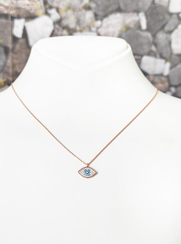 Turkuaz Göz Gümüş Kolye