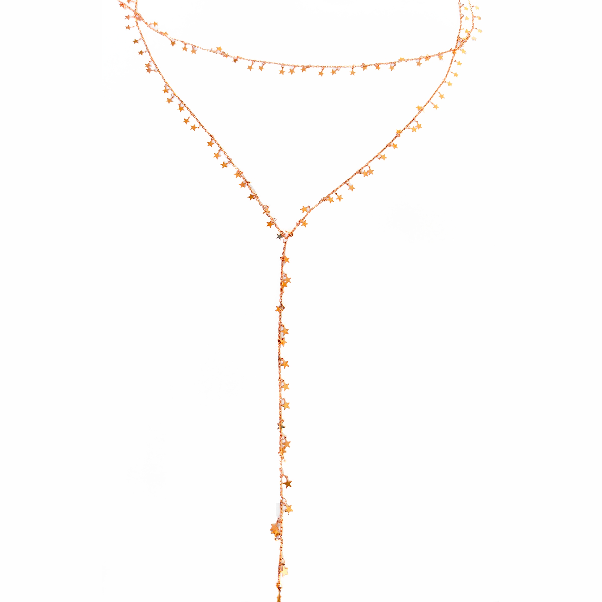 Choker ve Y Kolye 2’si 1 Arada Yıldızlı Gümüş Kolye