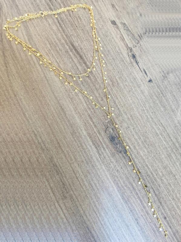Choker ve Y Kolye 2’si 1 Arada Yıldızlı Gümüş Kolye