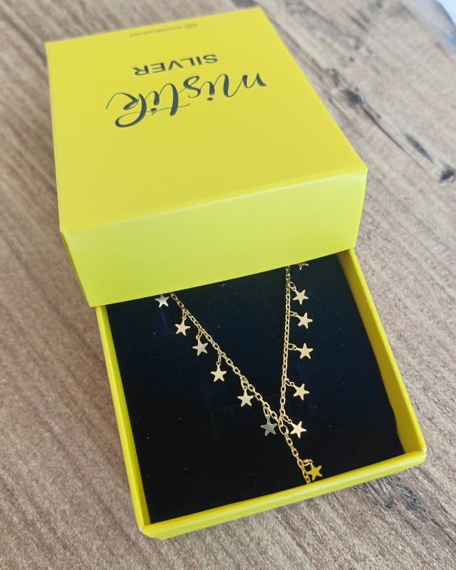 Choker ve Y Kolye 2’si 1 Arada Yıldızlı Gümüş Kolye