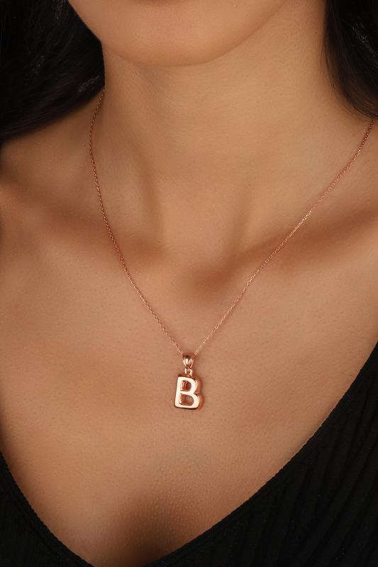 Taşsız Gümüş Bombe Harf Kolye 