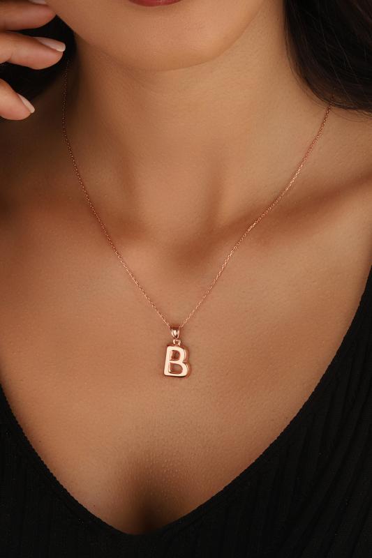 Taşsız Gümüş Bombe Harf Kolye 