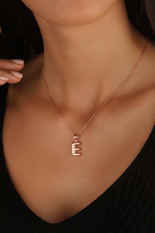 Taşsız Gümüş Bombe Harf Kolye 