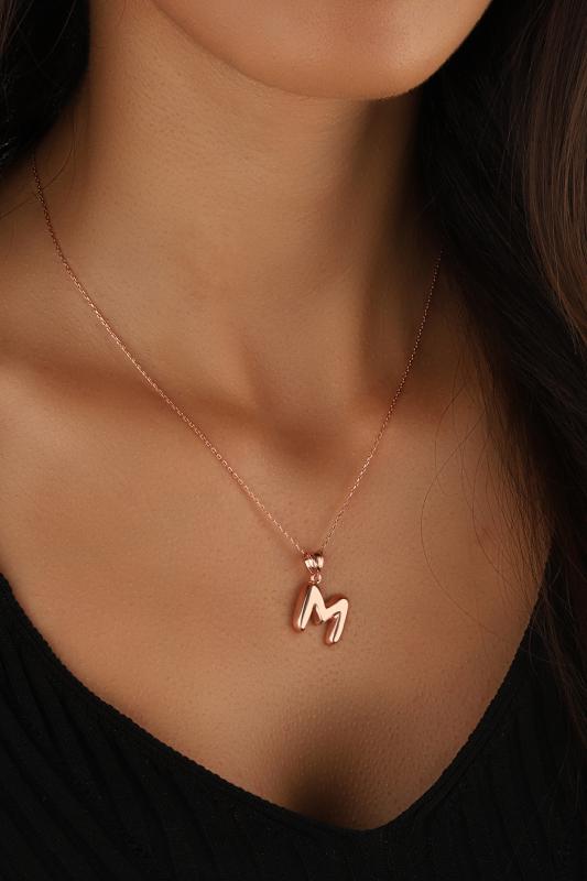 Taşsız Gümüş Bombe Harf Kolye - S 