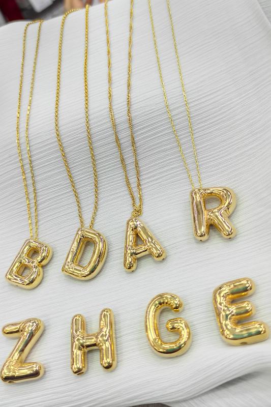 Taşsız Gümüş Balon Harf Kolye