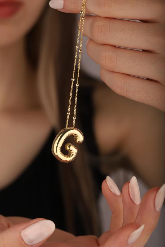 Taşsız Gümüş Balon Harf Kolye