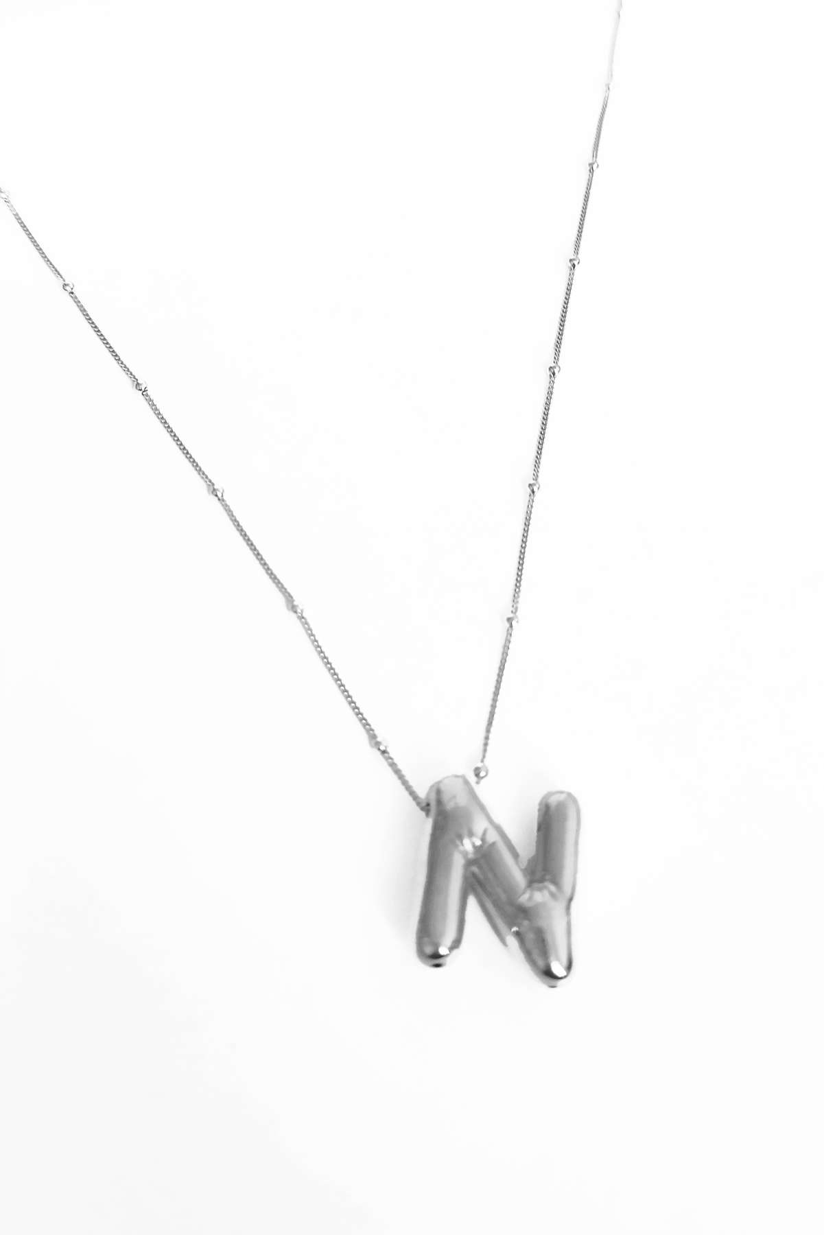 Taşsız Gümüş Balon Harf Kolye