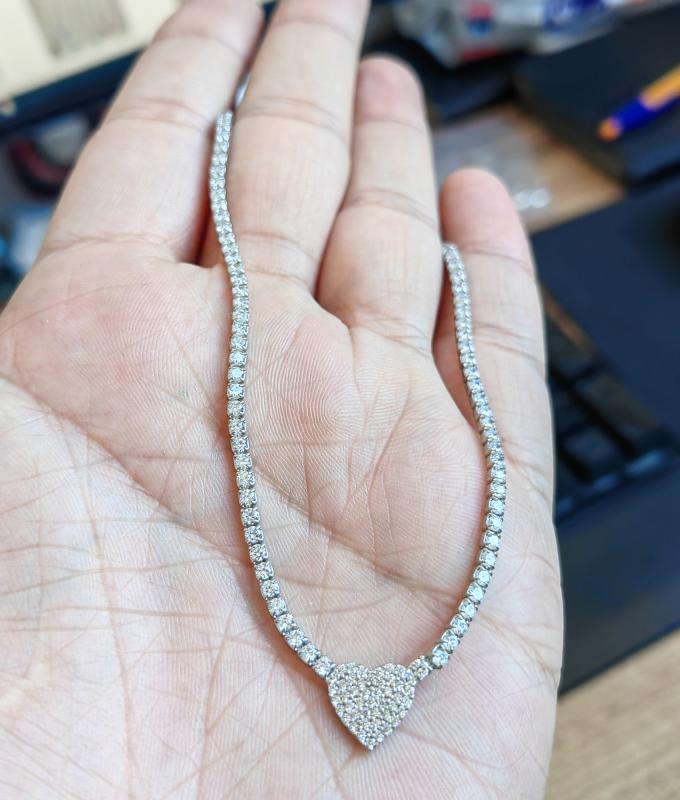 2 mm Suyolu Zincirli Kalp Gümüş Kolye