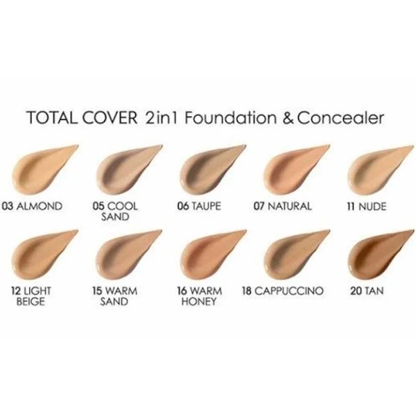Golden Rose Total Cover 2 in1 Fondöten & Kapatıcı 22 Natural Beige
