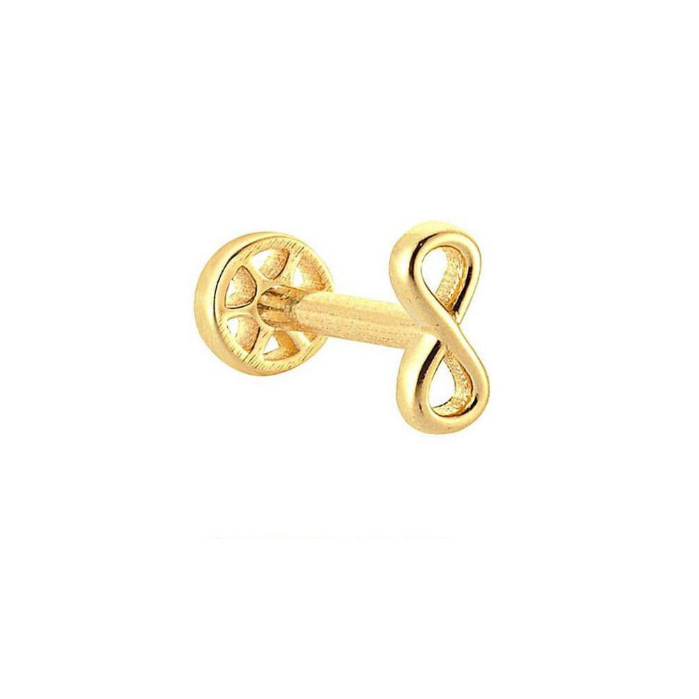 Taşsız Sonsuzluk 14 K Altın Tragus Piercing (585 Damgalı)
