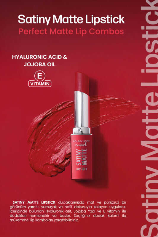 Golden Rose Mood Satiny Matte Lipstick 08