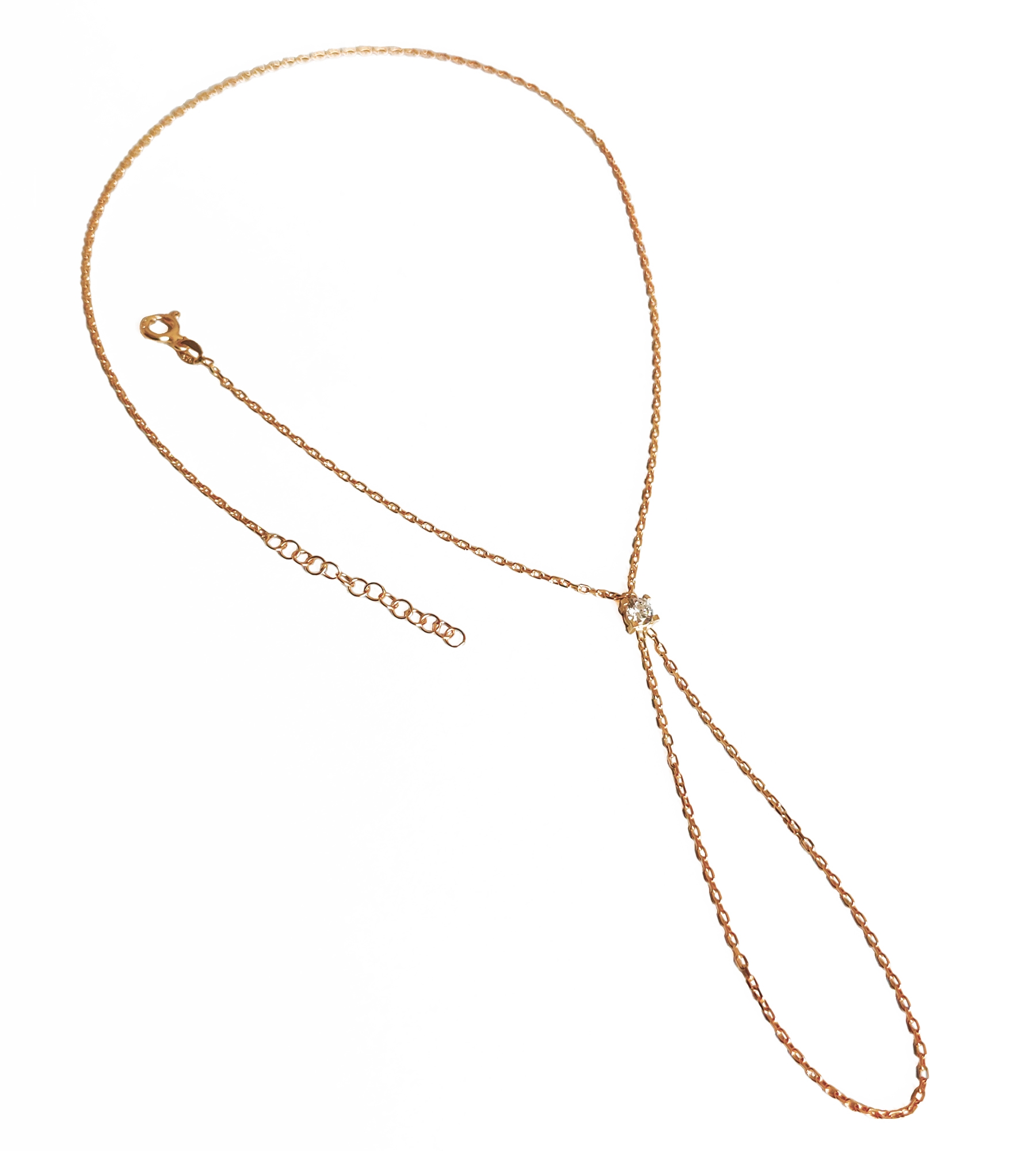 Tek Taşlı Gümüş Şahmeran Bileklik - Gold Renk