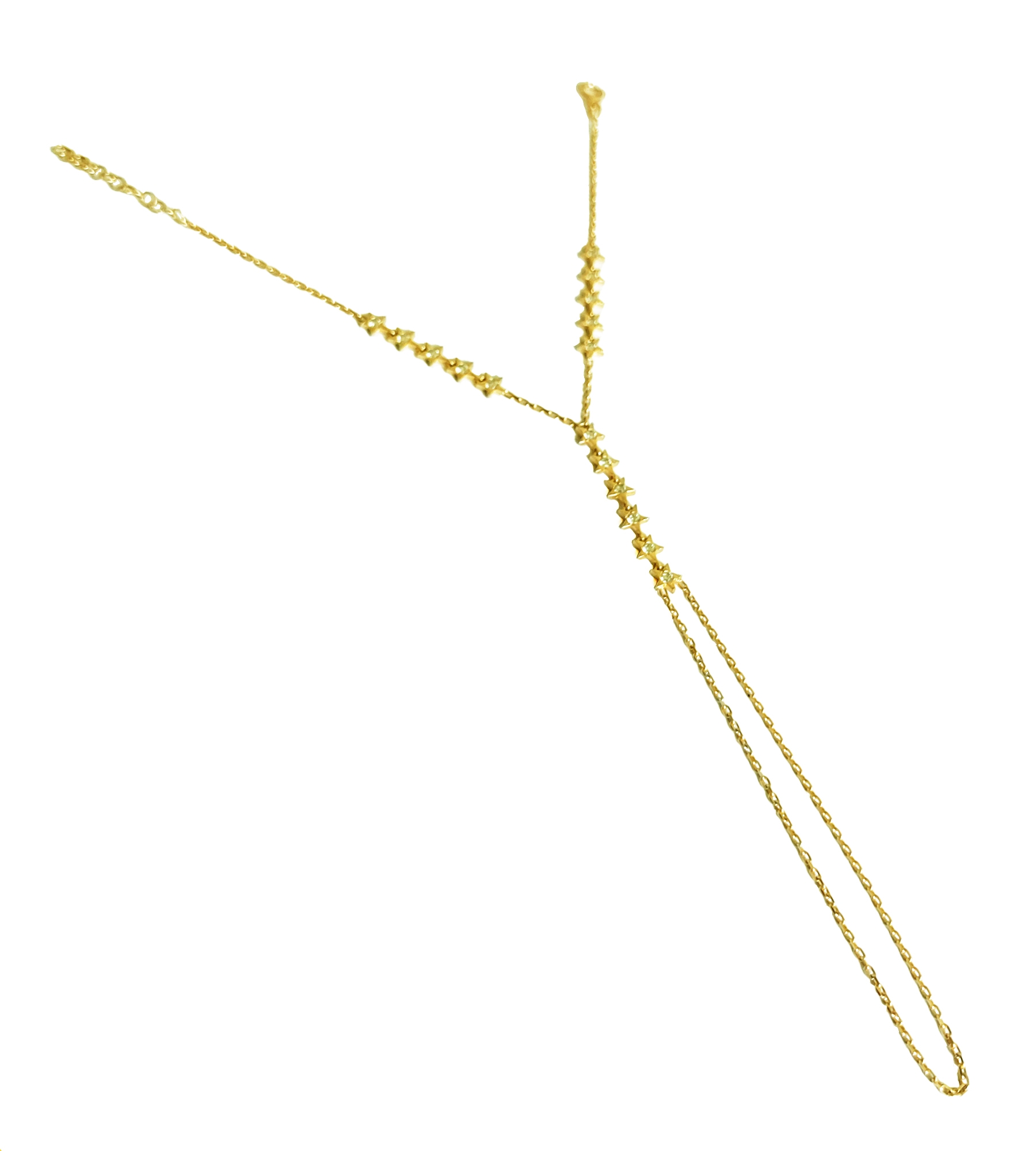3 Yandan Çoklu Yıldızlı Gümüş Şahmeran Bileklik - Gold Renk