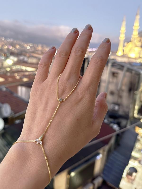 Modern Tasarım Gurmet Zincir Gümüş Şahmeran Bileklik – 925 Ayar - Rose Renk