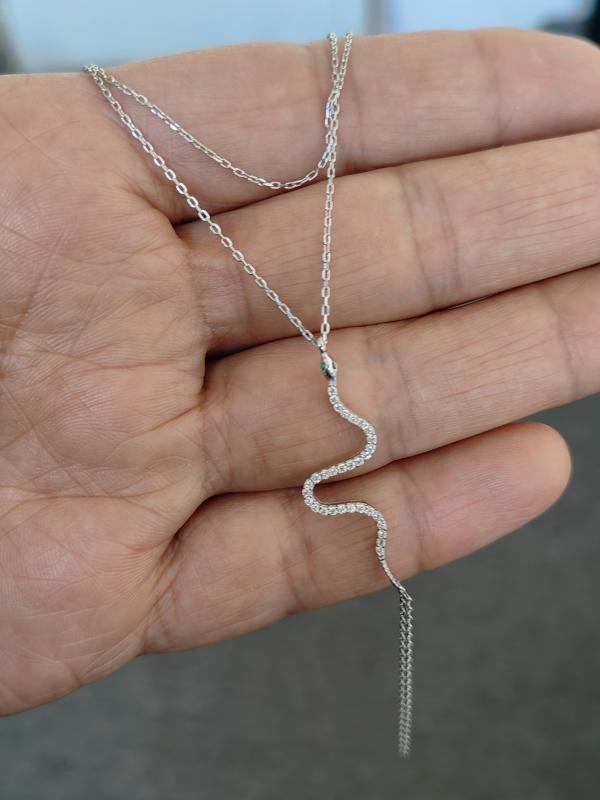 Zirkon Taşlı Yılan Figürlü Gümüş Şahmeran Bileklik – 925 Ayar, Şık Tasarım - Gold Renk