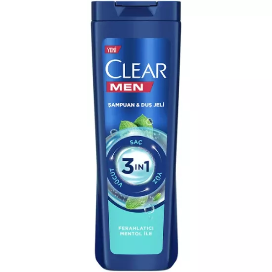 Clear Men 3ın1 Ferahlatıcı Mentol Şampuan Duş Jeli 350 ml