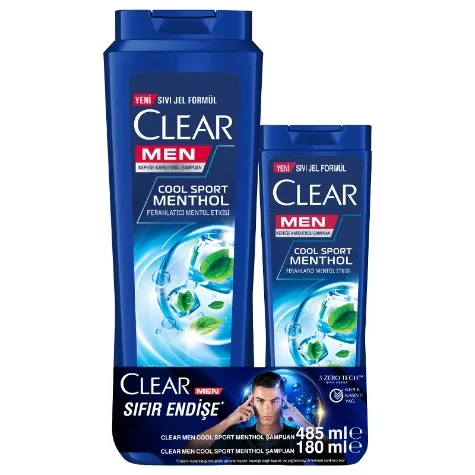 Clear Men Şampuan Cool Sport Menthol 485 ml + 180 ml