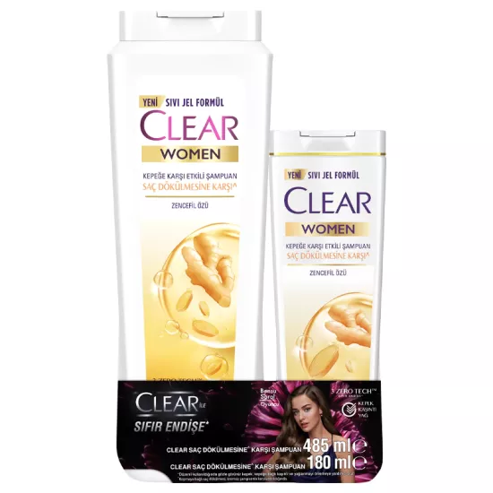 Clear Women Dökülme Karşıtı  Şampuan 485 ml + 180 ml