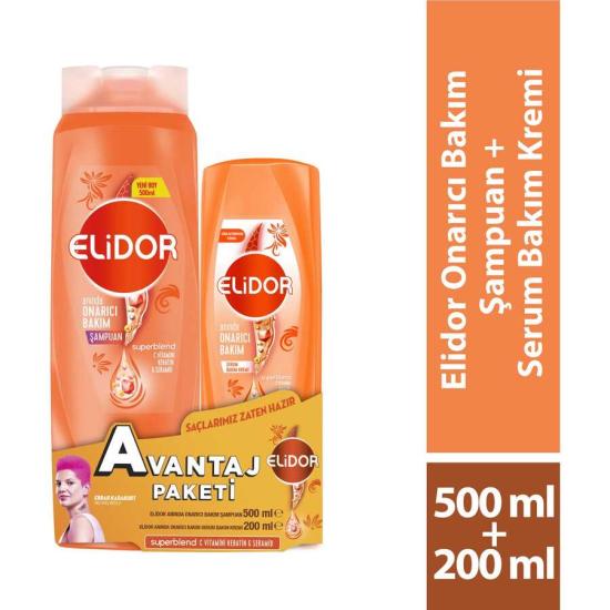 Elidor Anında Onarıcı Bakım Şampuan 500 ml + 200 ml
