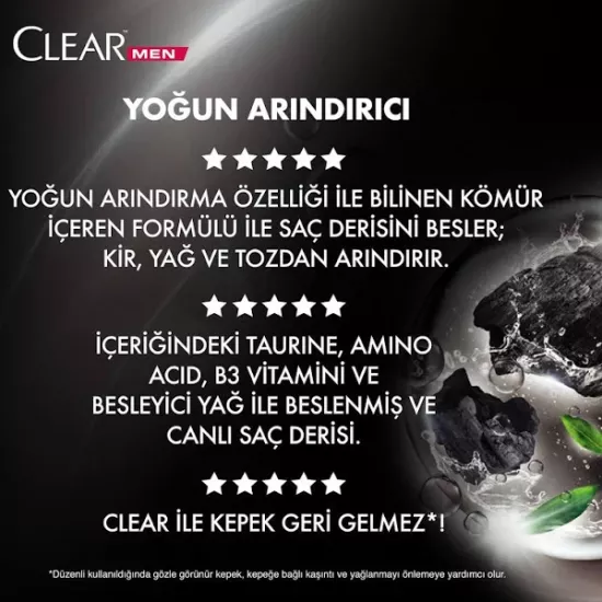 Clear Men Yoğun Arındırıcı Kömür Şampuan 485 ml
