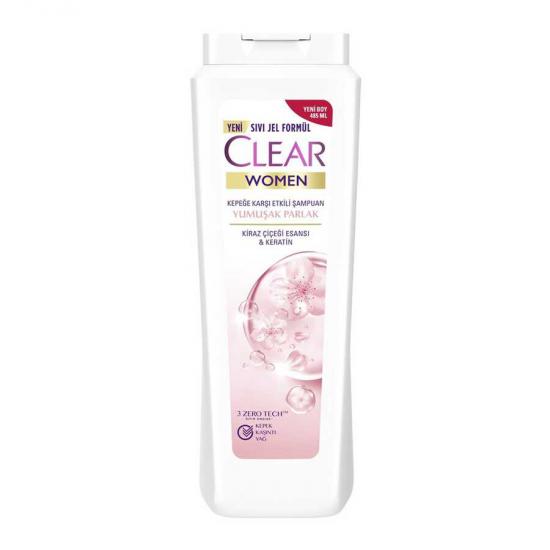 Clear Women Yumuşak Parlak Kiraz Çiçeği Esansı Şampuan 485 ml
