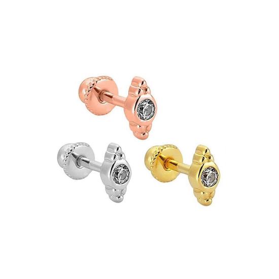 14 Ayar 585 Damgalı Altın Tek Taş Tragus Piercing GOLD