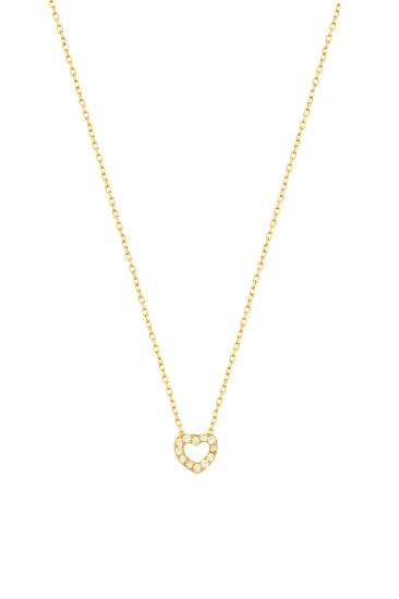 925 Ayar Gümüş Kalp Figürlü Kolye GOLD